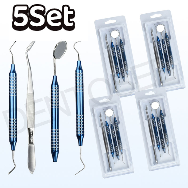 Dental Mirror Probe - 5Set Dental Oral Cleaning Kit Scraper